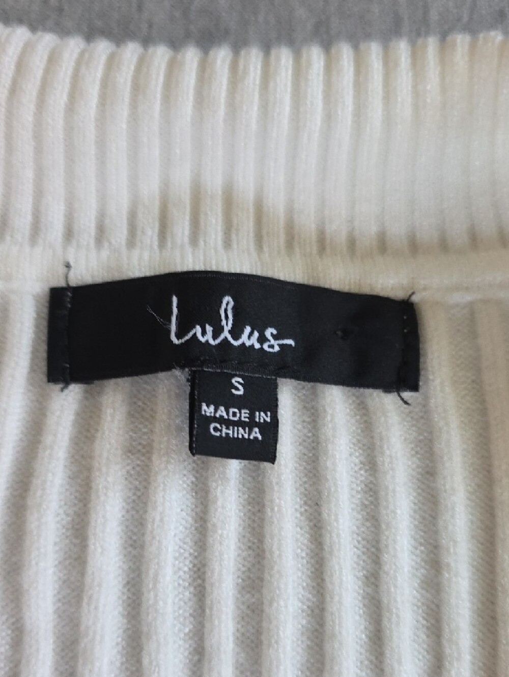 Lulu's Cream Ribbed Collared Button-Front Cardigan - Picture 3 of 5